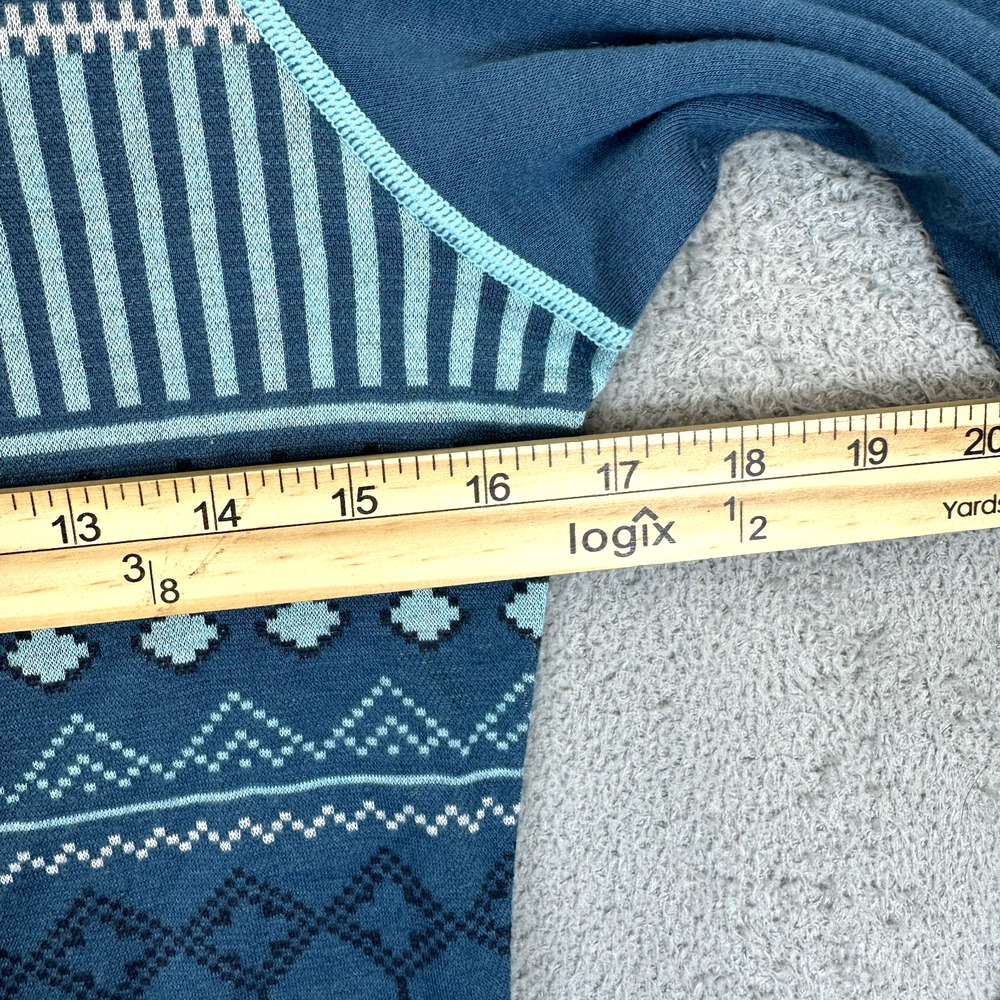 Kari Traa Women's M Base Layer Gray Geometric 1/2 Zip Merino Wool Nordic Sweater